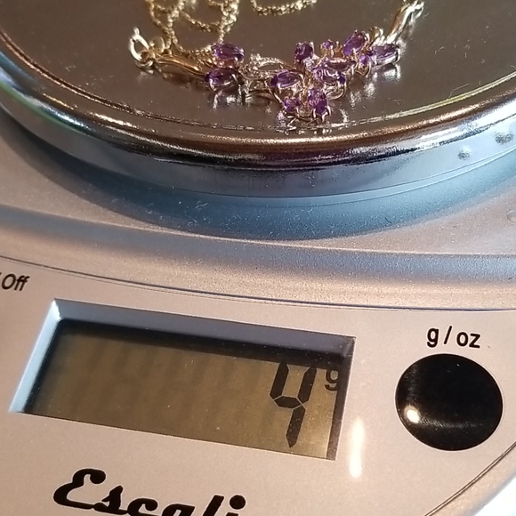 Vintage 14kt Amethyst/Diamond Necklace - Picture 8 of 11